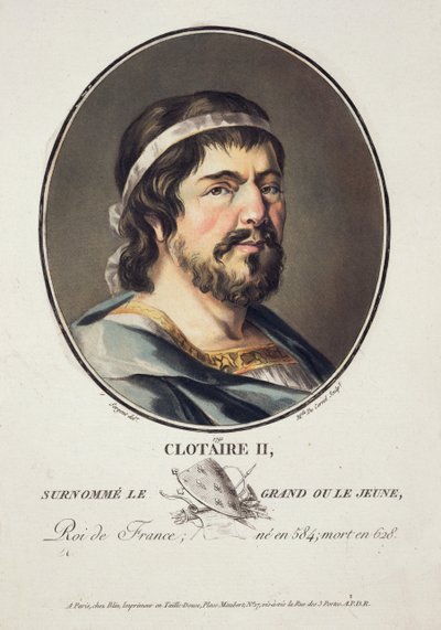 Clothaire II (584-629), grawerowane przez Madame de Cernel, 1791 autorstwa Antoine Louis Francois Sergent-Marceau